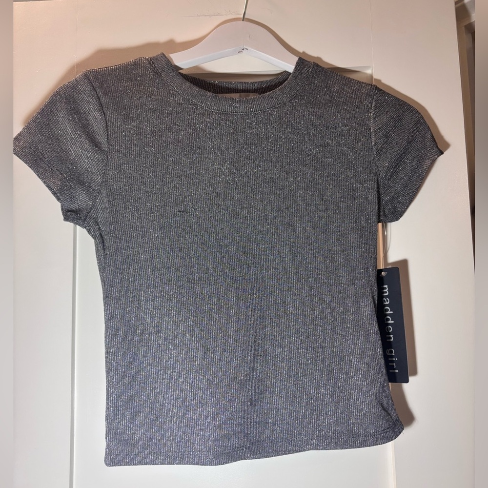 Gray Sparkly Dressy Top